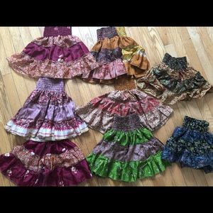 Bundle of 8 silk skirt for girls NEW